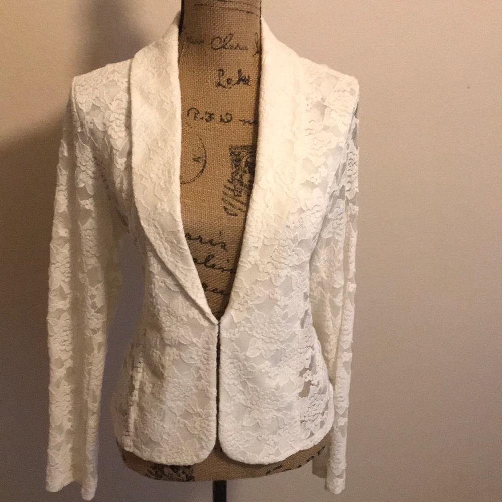 Donated. Ivory lace jacket